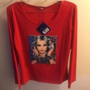 Red long sleeve sweat shirt